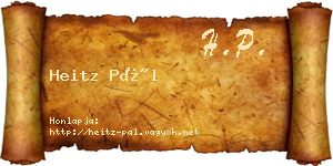 Heitz Pál névjegykártya
